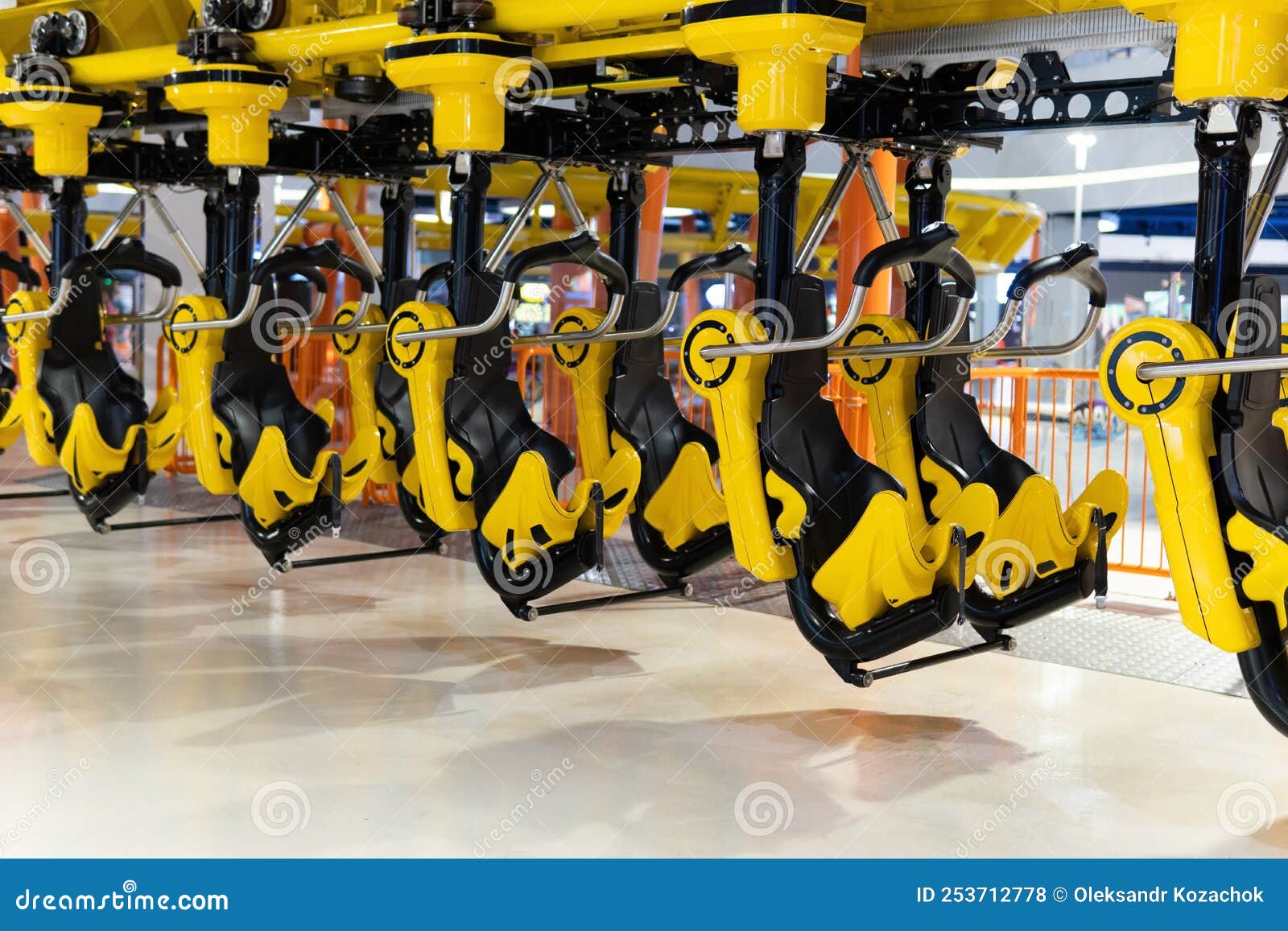 Roller Coaster Seats at Amusement Park. Stock Photo Image of high