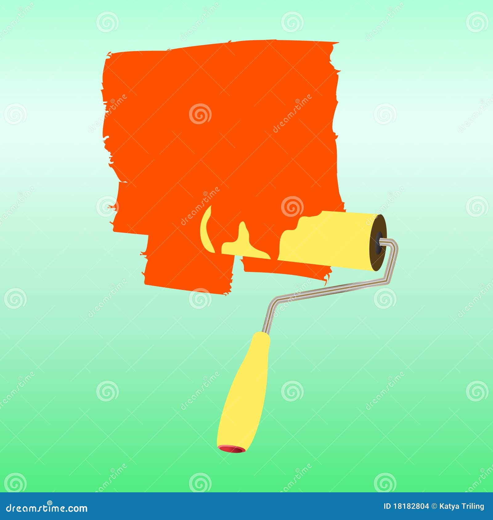 Roller, Drawing on the Wall Stock Vector Illustration of color, drop 18182804