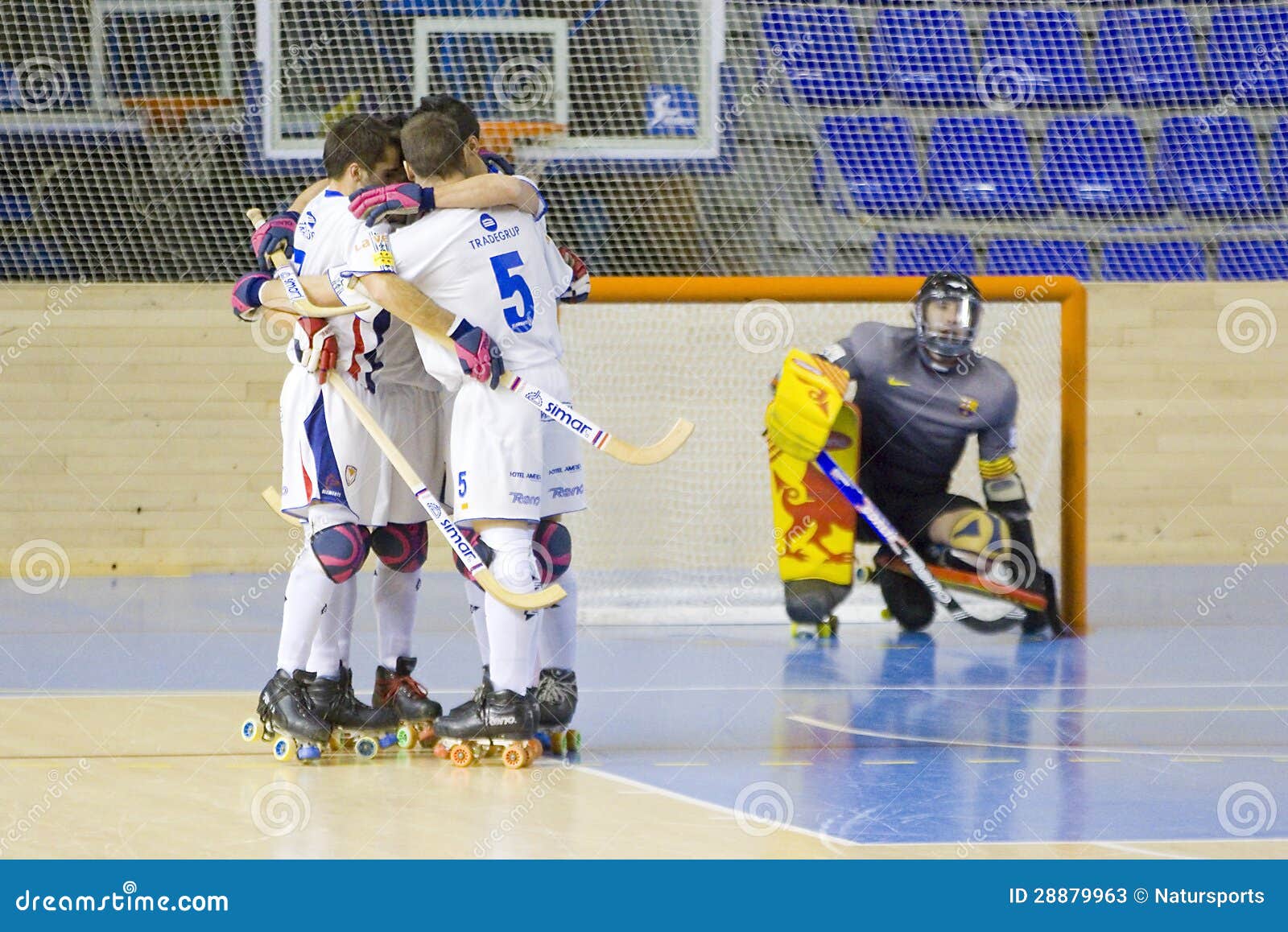 Roller Hockey Goal Celebration Editorial Stock Photo Image of ball