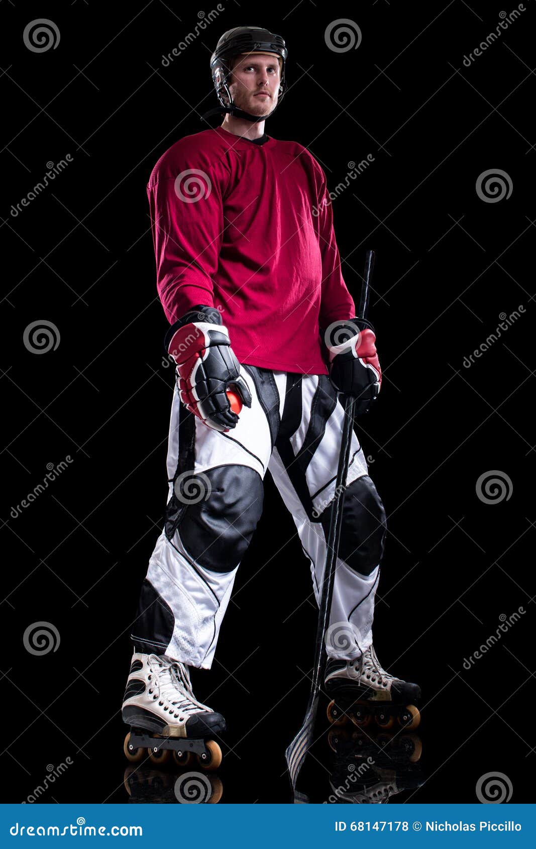 Roller Hockey Player stock photo. Image of athletic, adult 68147178