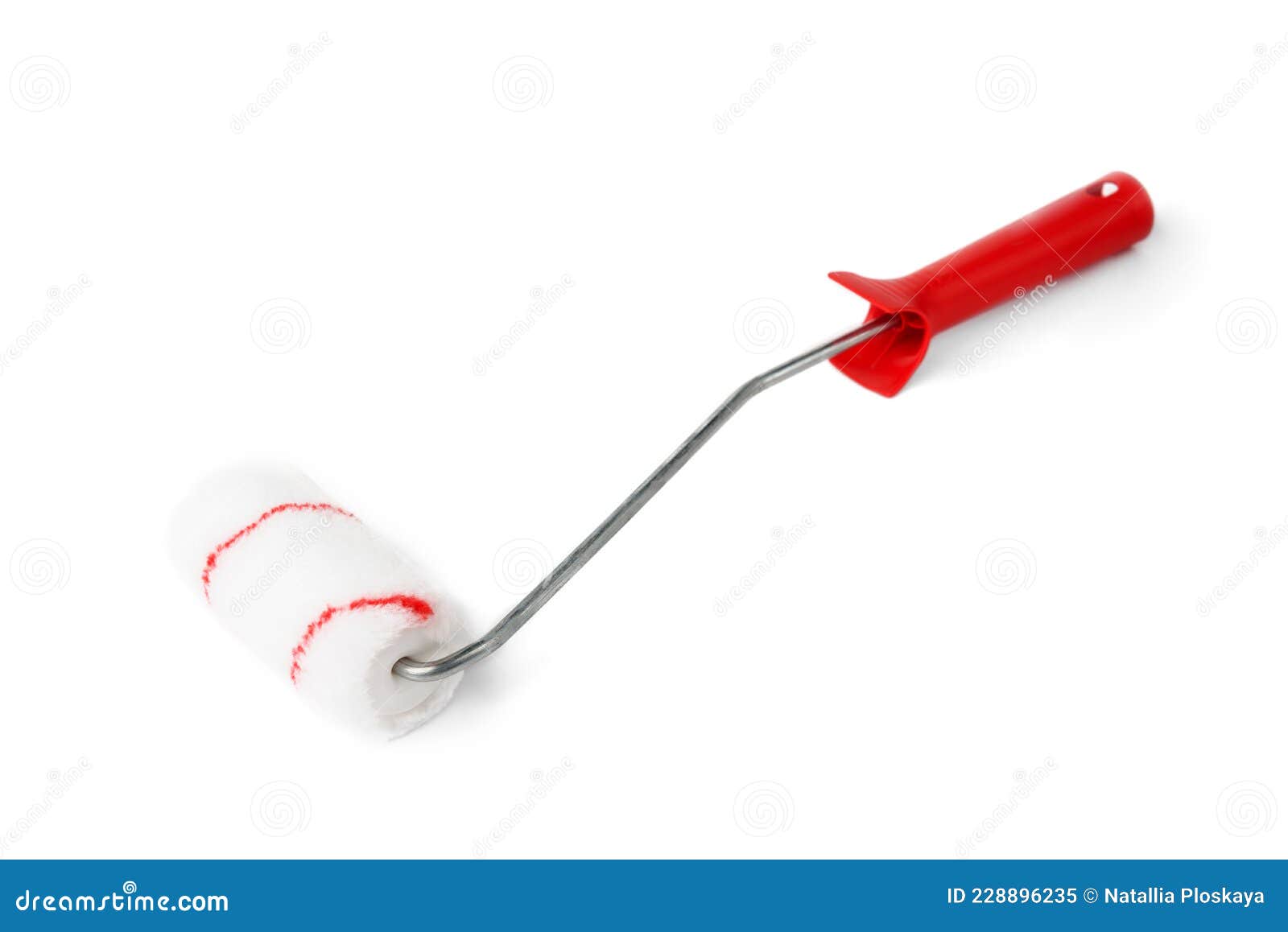 Roller Paint Brush on Isolated White Background. Stock Image Image of