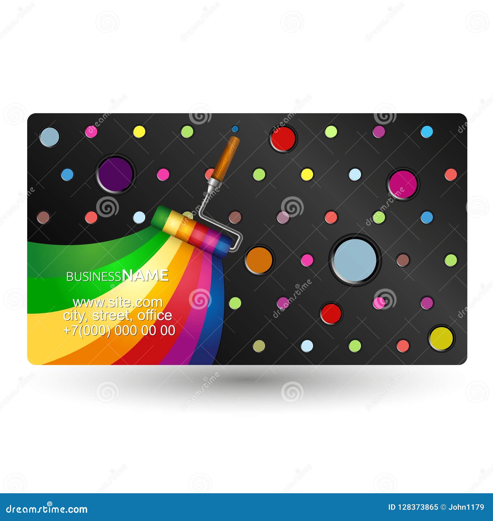 Roller Painting Business Card Stock Vector Illustration