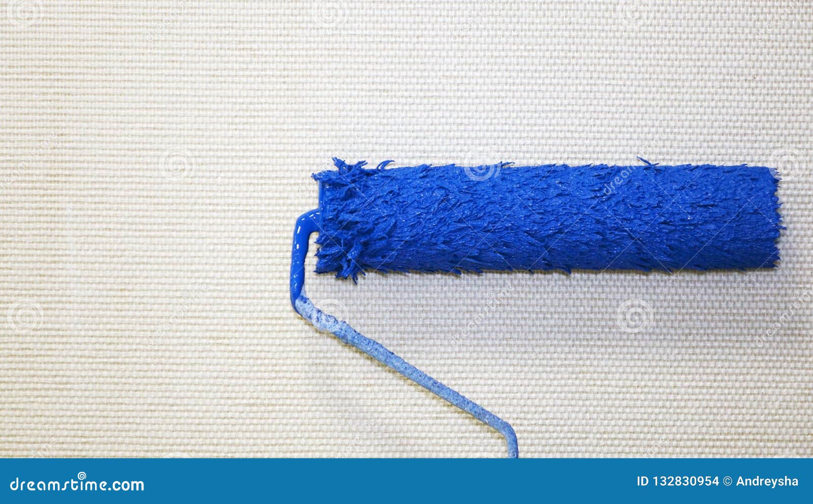 The Roller Paints the Wall Blue.worker, Vacancy Stock Photo Image of