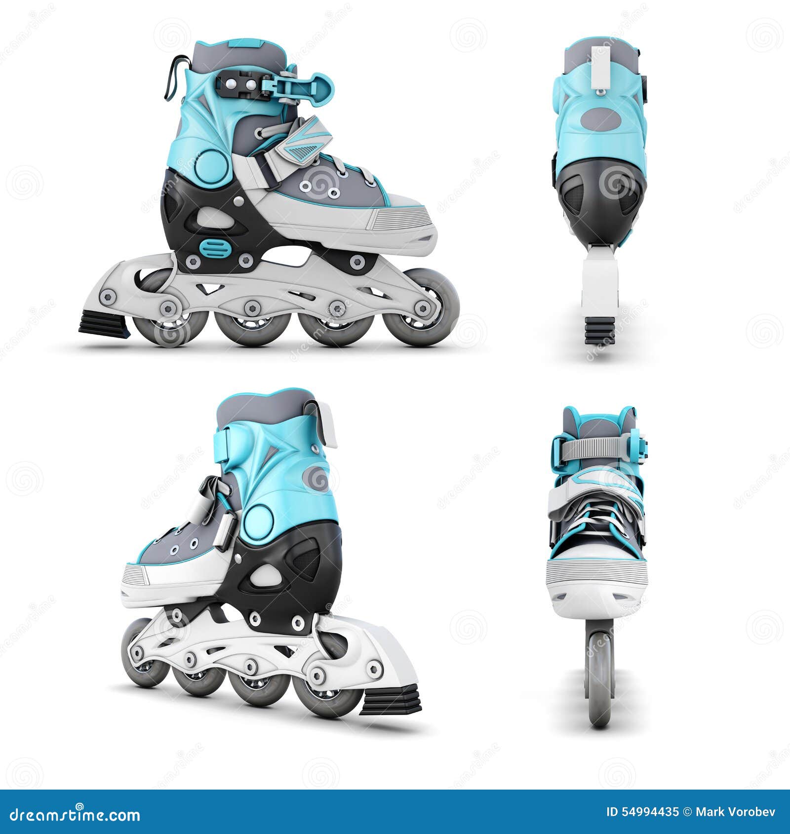 Roller Skate from Different Angles Stock Illustration Illustration of