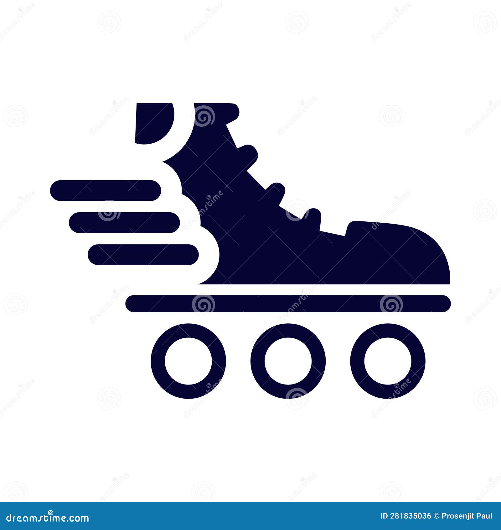 Roller Skate, Fast Roller Skate, Fast Roller Skating Icon Stock Vector