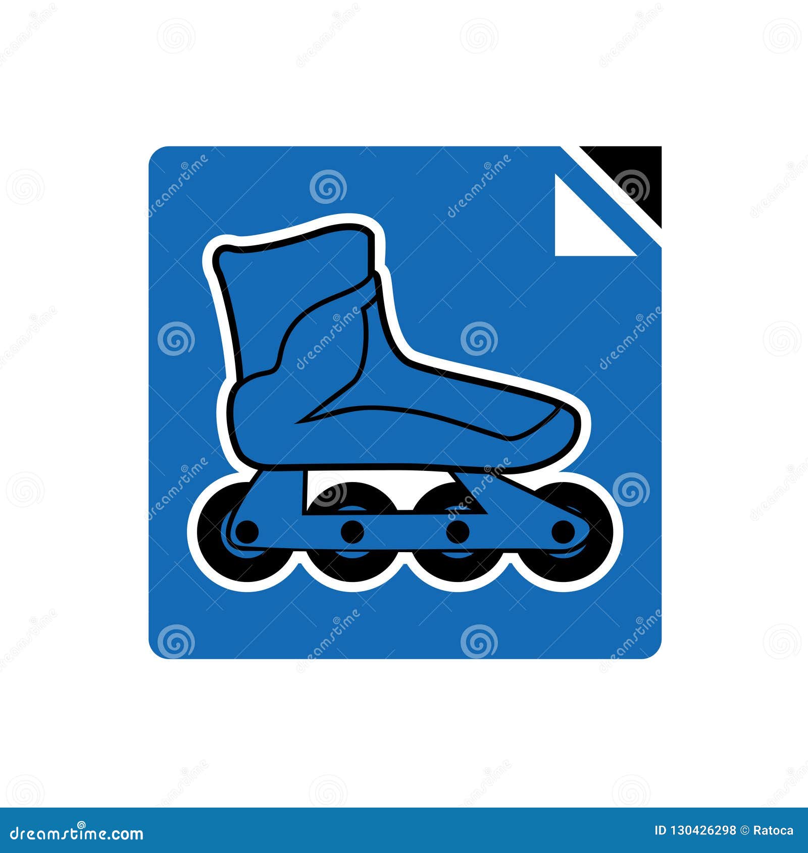 Roller skate sport symbol stock vector. Illustration of fast 130426298