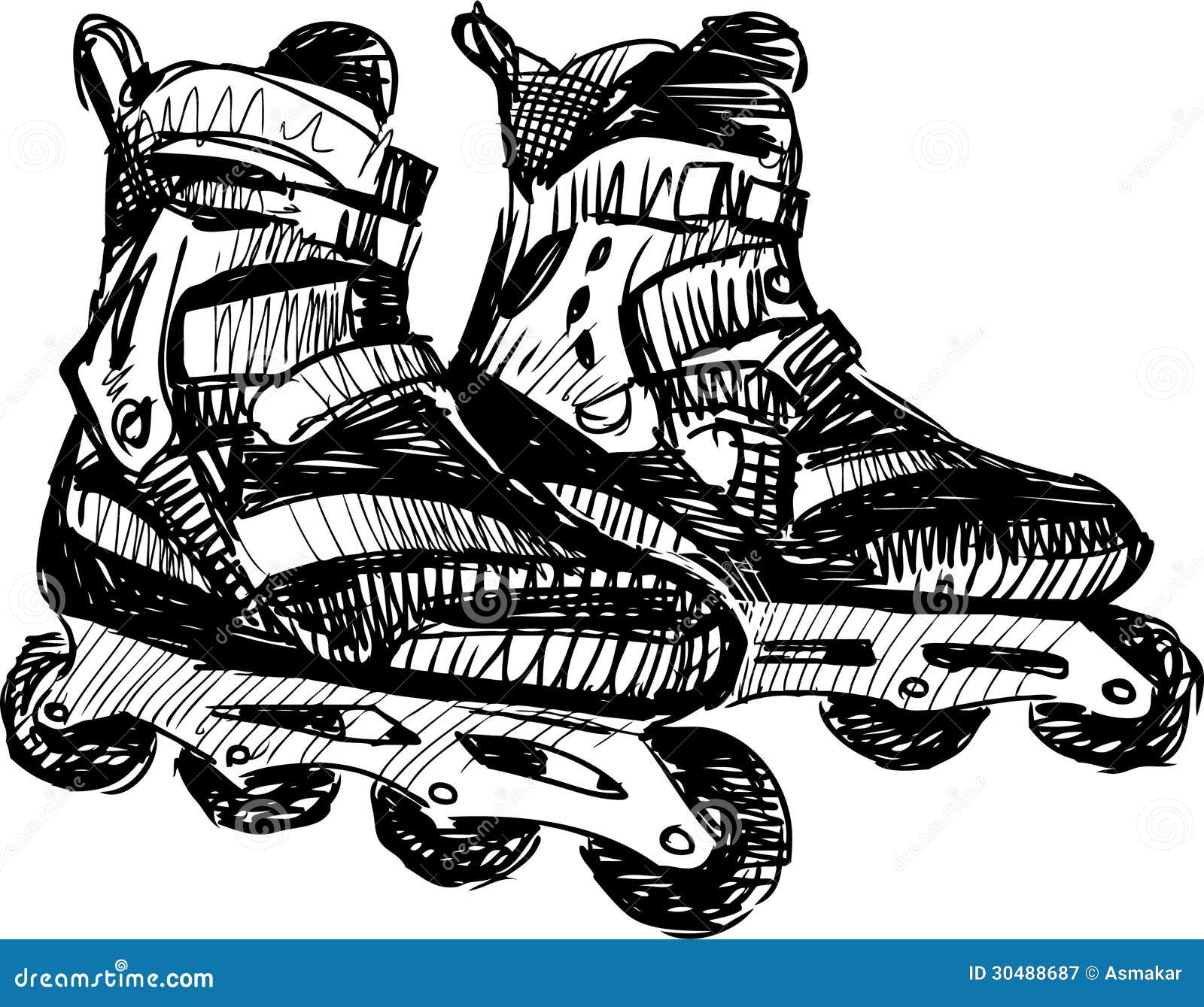 Roller skates stock vector. Illustration of equipment - 30488687