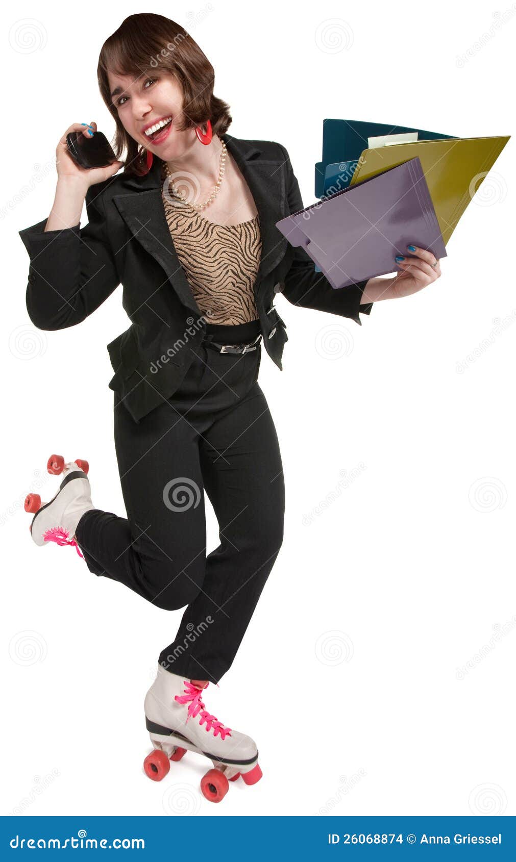 Roller Skating Office Worker Stock Photo Image of multi, glad 26068874