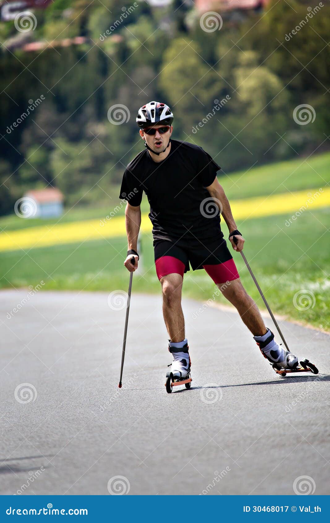 Roller skiing stock image. Image of sportsman, people 30468017