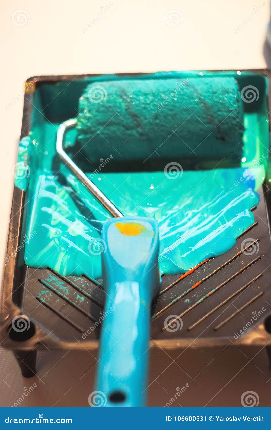 Roller for wall painting stock image. Image of beautiful 106600531