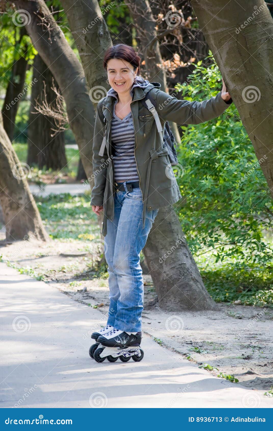 Rollerblade girl stock image. Image of jump, inline, park 8936713