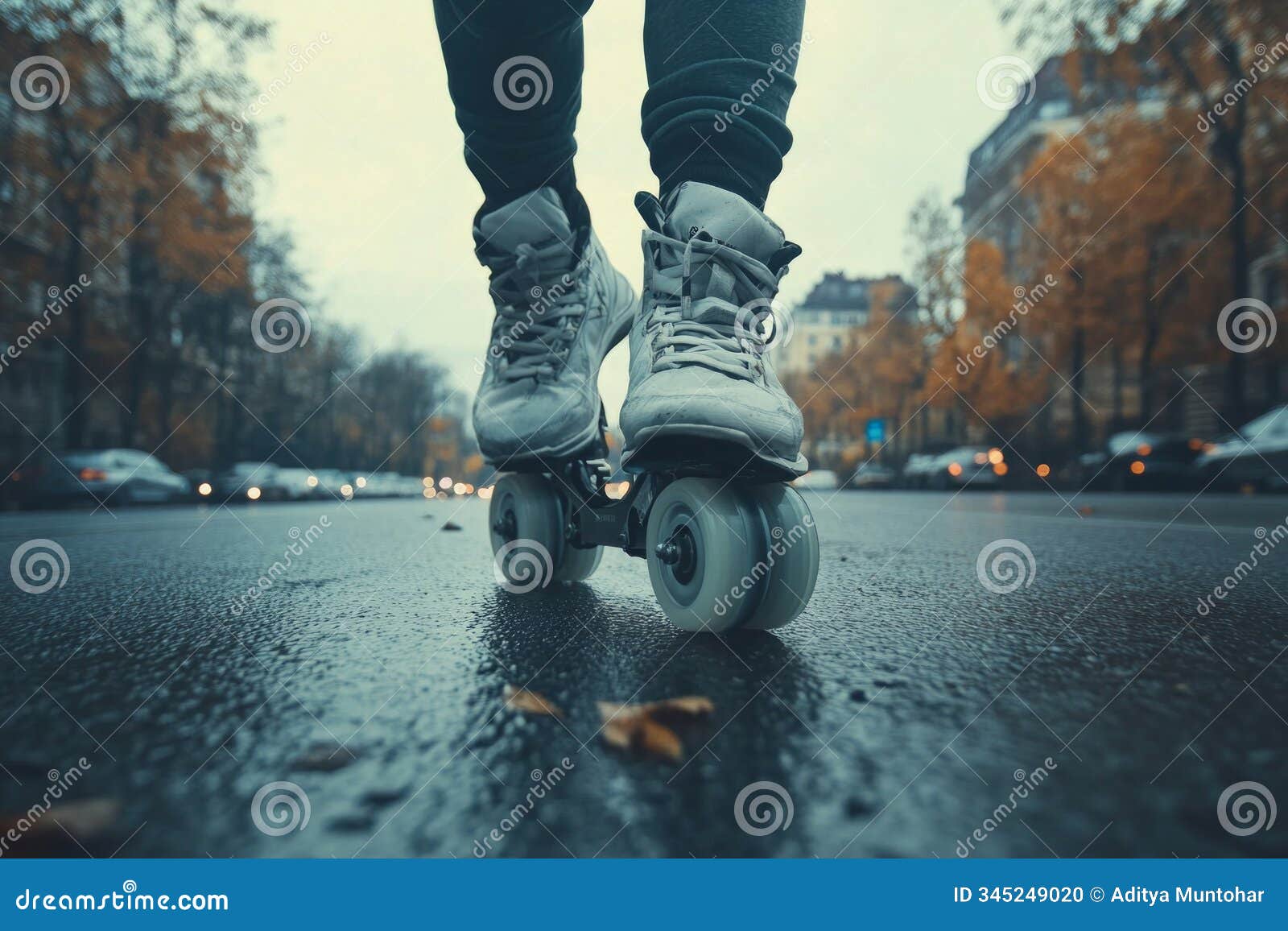 generative ai, rollerblading on an asphalt highway. close-up bottom angle photo, rollerblading hobbyist