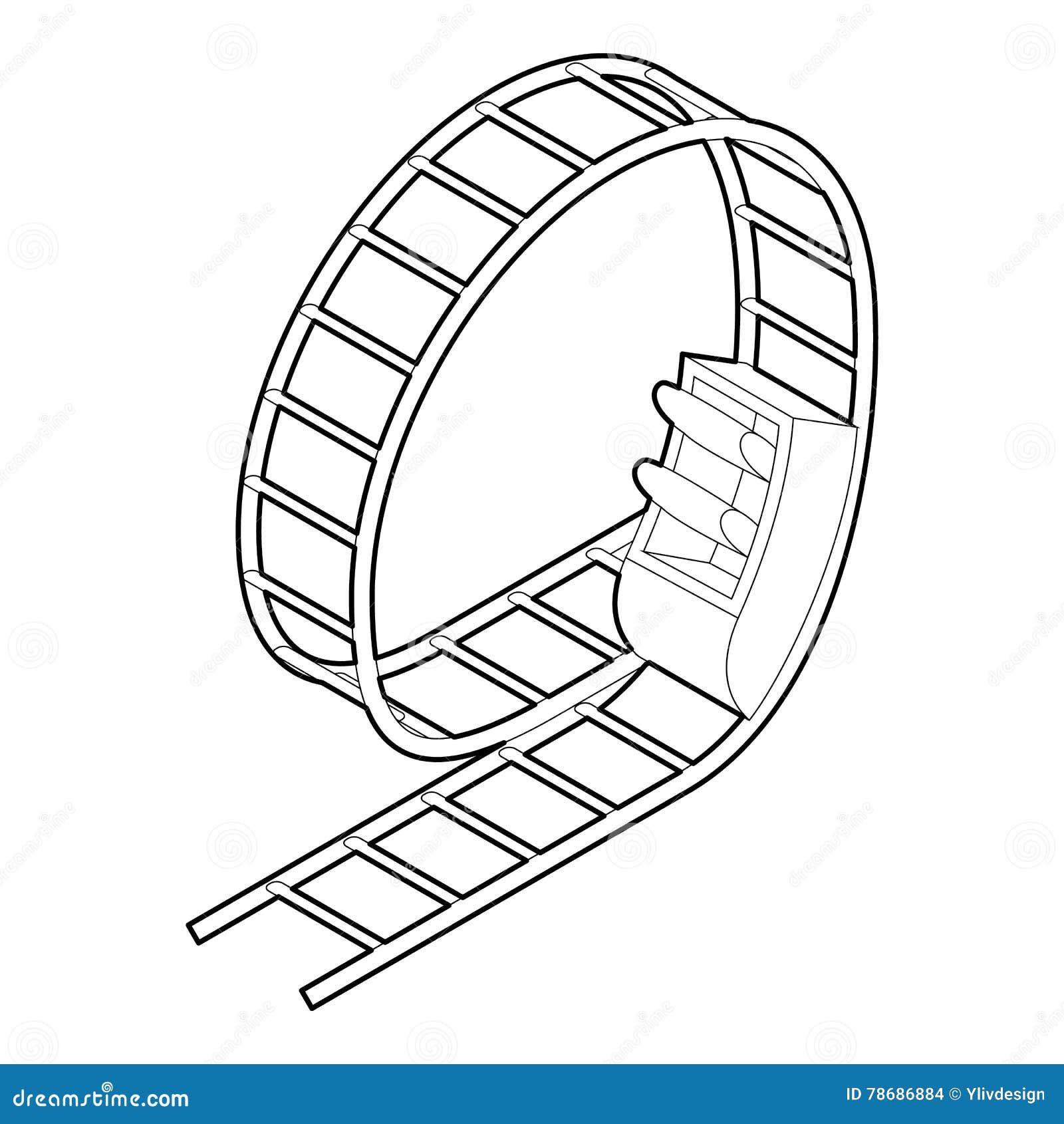 Rollercoaster Icon in Outline Style Stock Vector - Illustration of fair