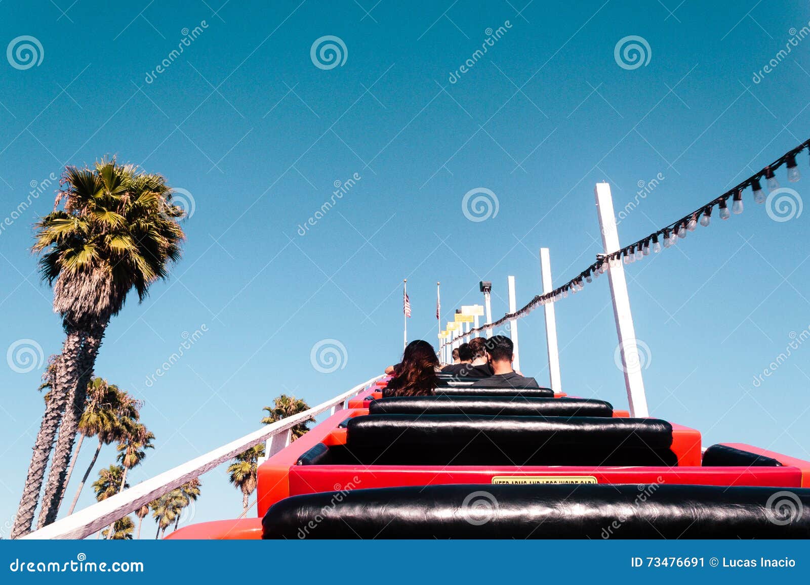 rollercoaster in santa cruz boardwalk, california, united states