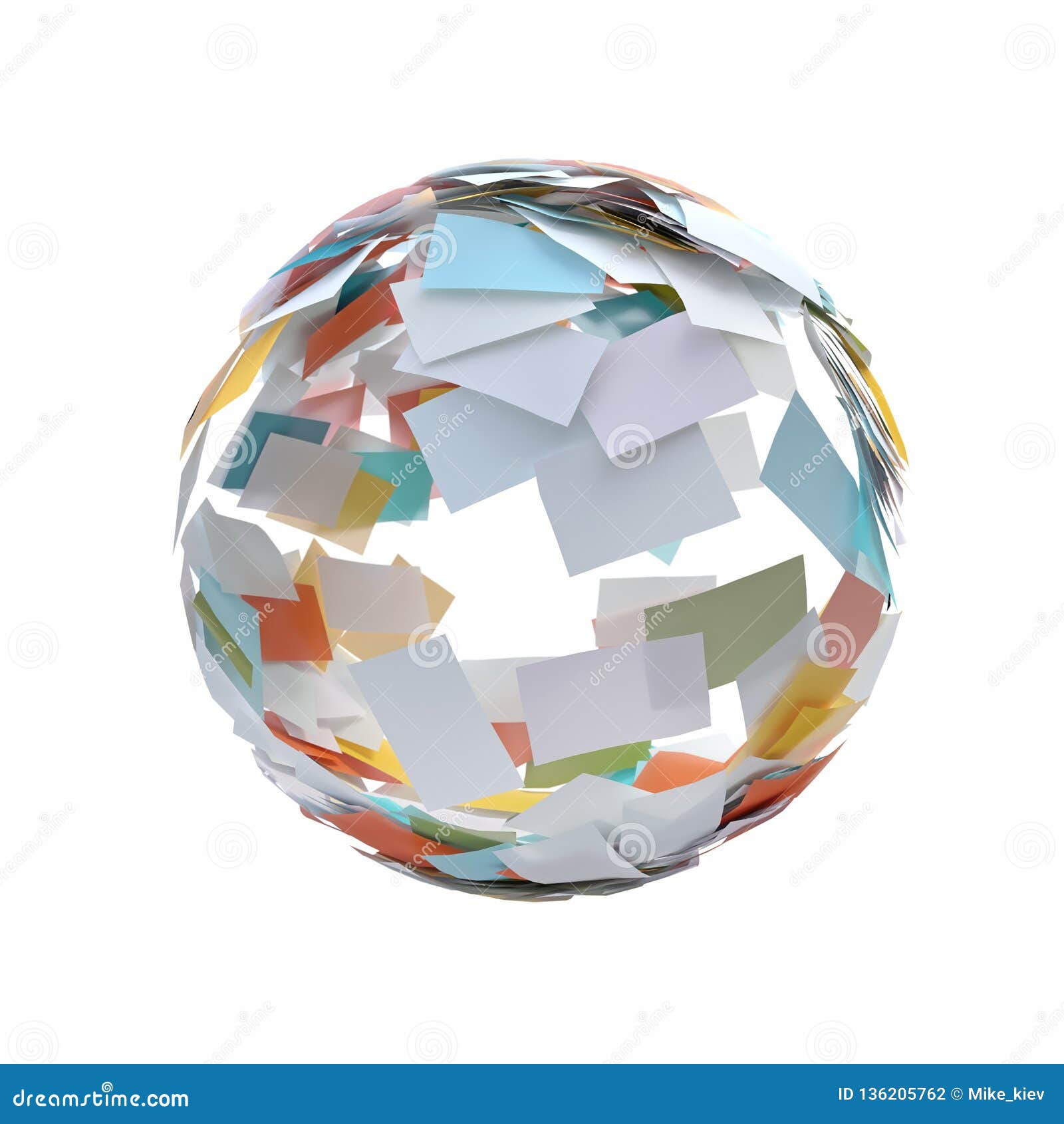Rolling Ball of Paper Sheets Stock Illustration Illustration of
