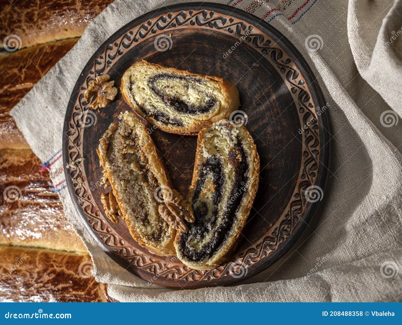 Rolling Cakes with Poppy Seed and Walnut Filling Stock Photo Image of bake, cutting 208488358