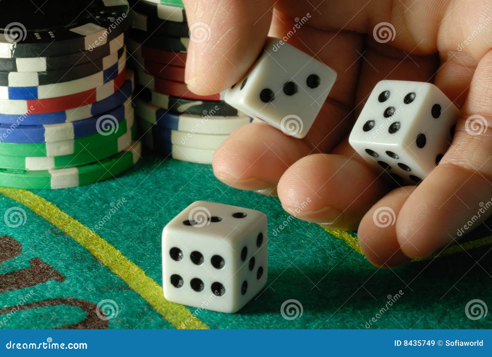 Rolling dice stock image. Image of shadow, gamble, lose 8435749