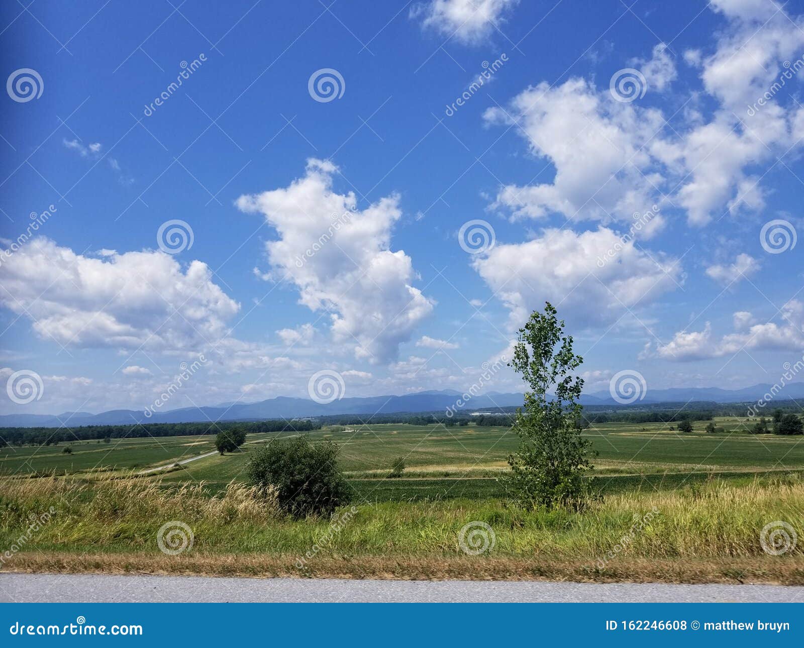 Rolling Fields Mountains Backroad Vermont Stock Photo Image of