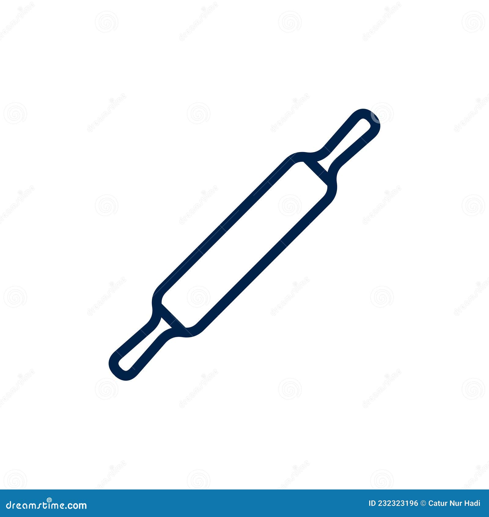 Rolling Pin Icon Logo Vector Design Illustration, Isolated on White Background. Stock Vector