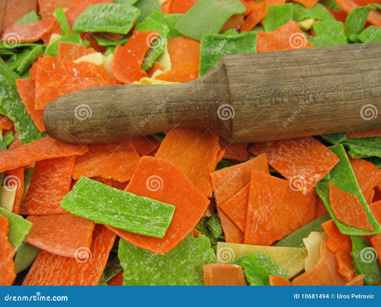 Rolling pin on noodles stock photo. Image of asian, closeup 10681494