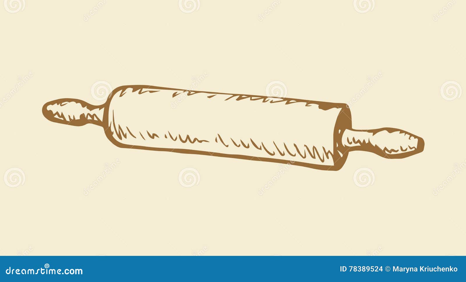 Rolling Pin. Vector Drawing Stock Vector - Illustration of bakery, icon