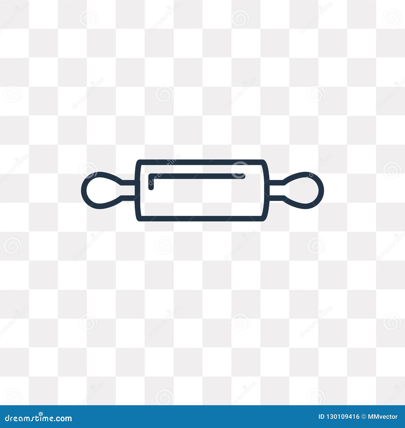 Rolling Pin Vector Icon Isolated on Transparent Background, Line Stock ...