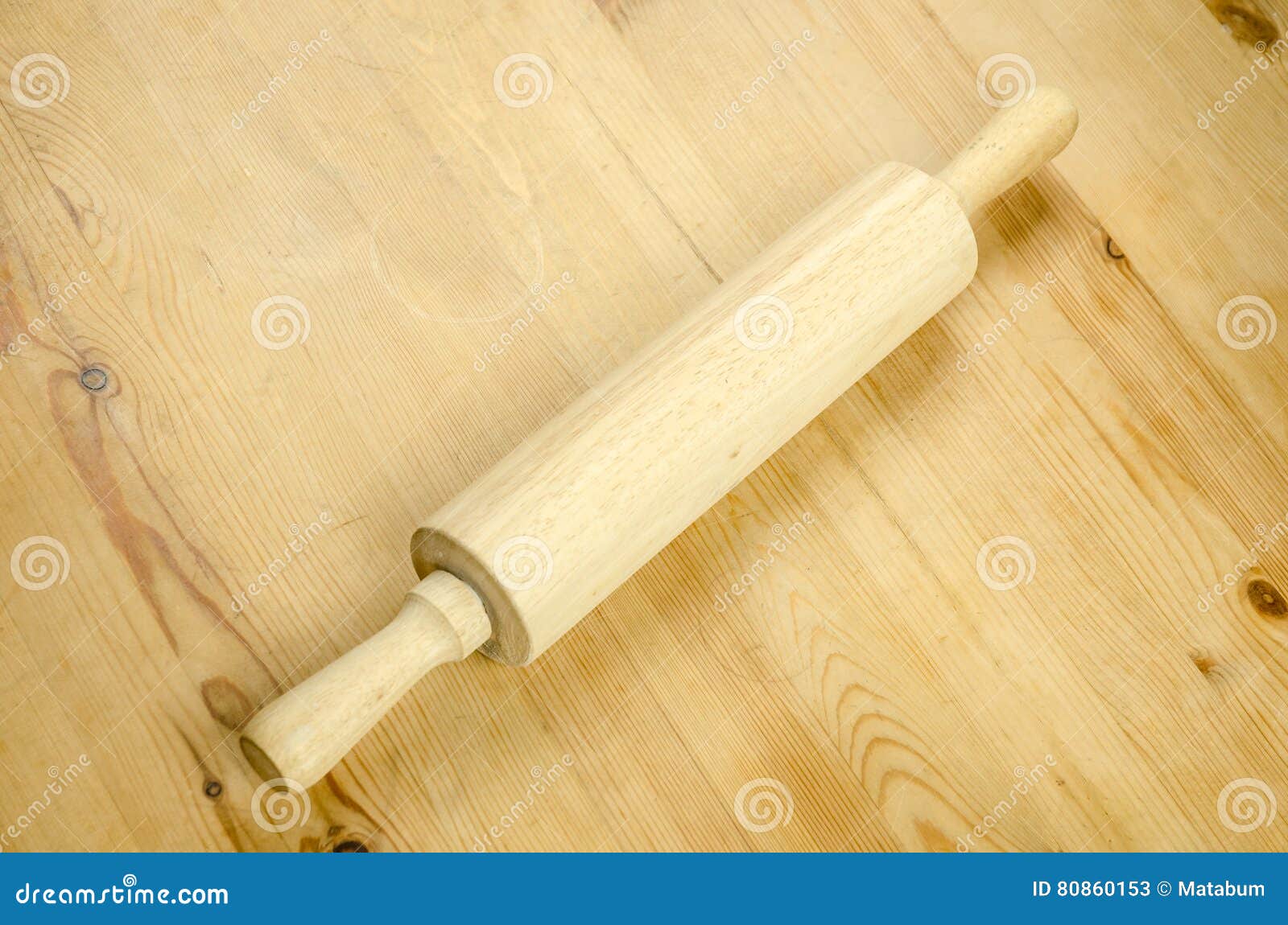 Rolling Pin on Wooden Table Stock Image Image of lifestyle