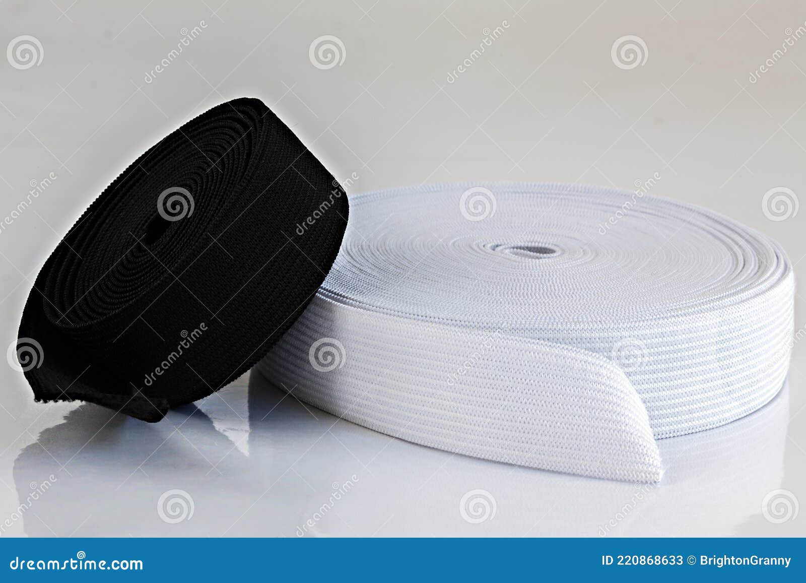 Rolls of Black and White Sewing Elastic. Stock Image Image of textile