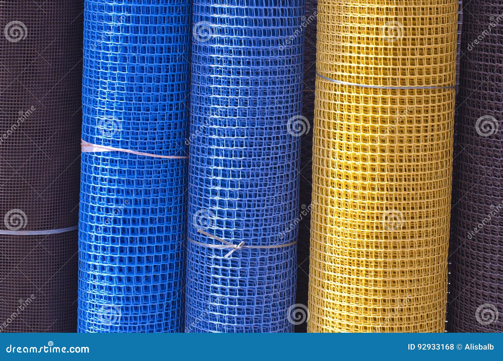 Rolls Colorful Plastic Nets in Asia Market Stock Photo Image of