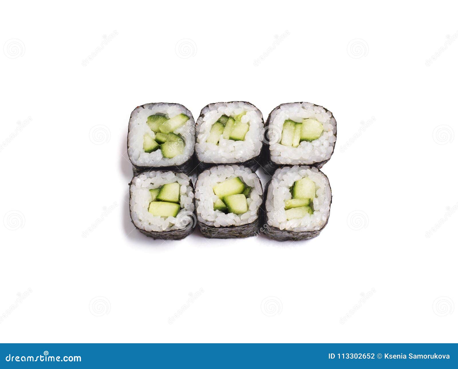 Rolls with Cucumber on White Background Stock Photo - Image of culture,  fresh: 113302652