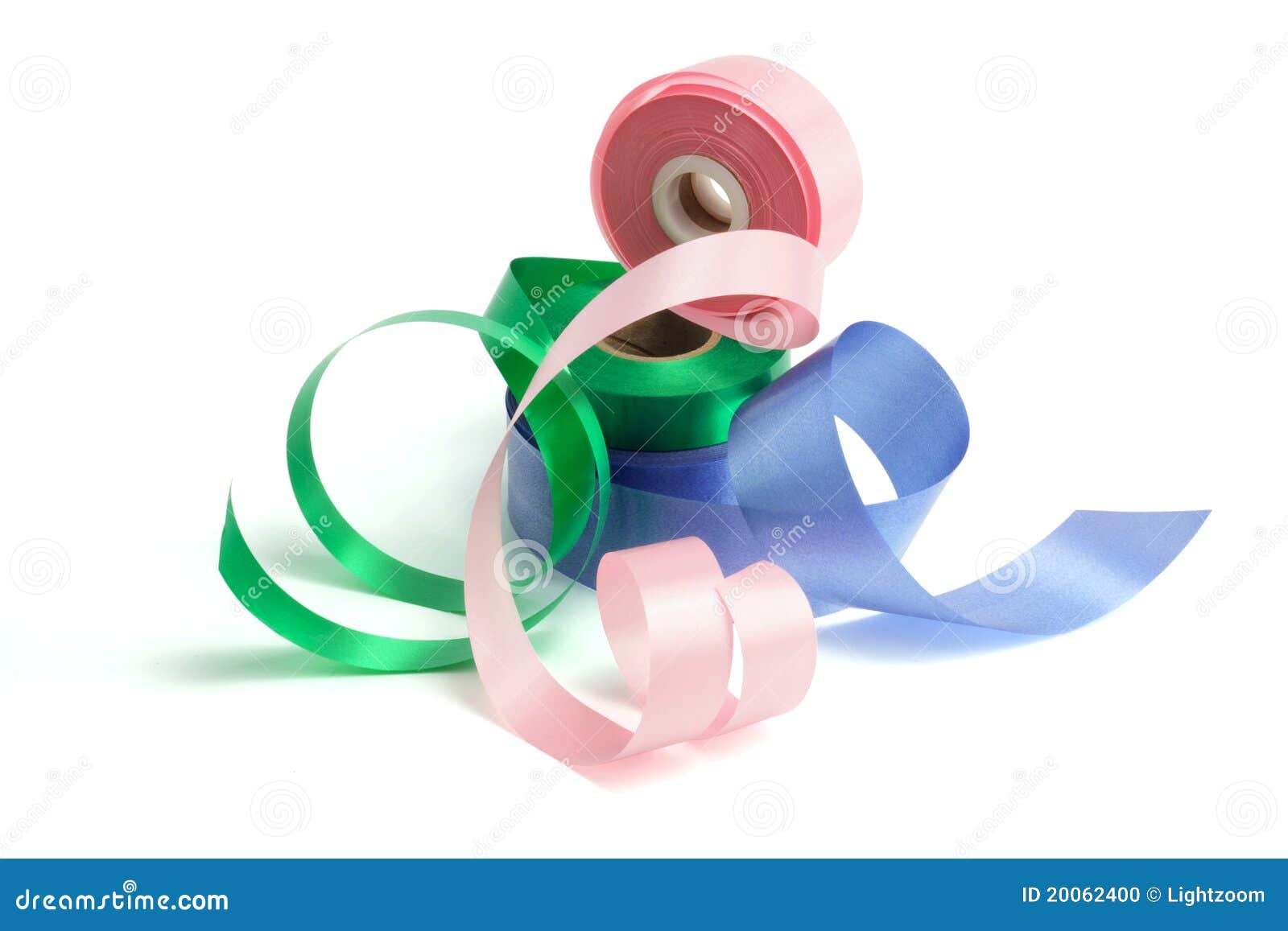 Rolls of Gift Ribbons stock photo. Image of spiral, selection 20062400
