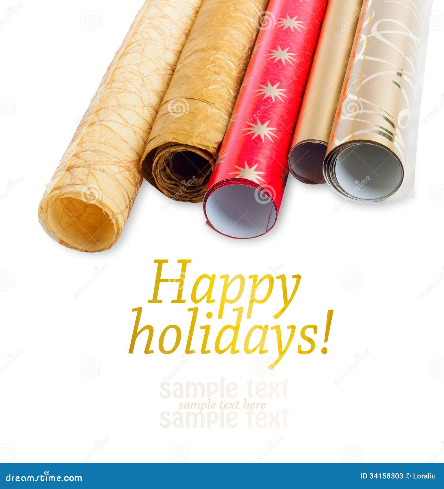 Rolls of Multicolored Wrapping Paper for Gifts Stock Image - Image of