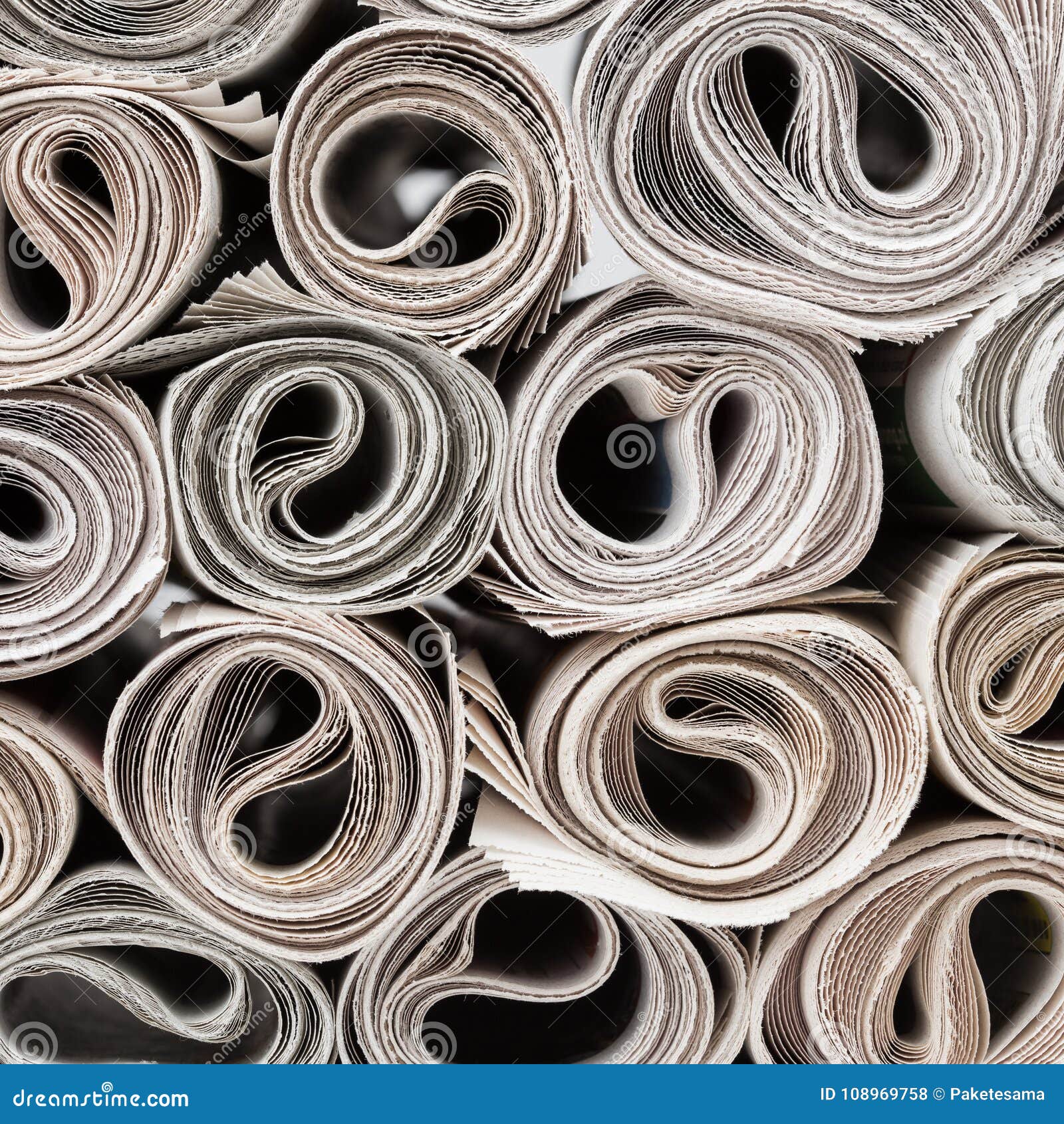 Rolls of newspapers. stock photo. Image of post, advertisement 108969758