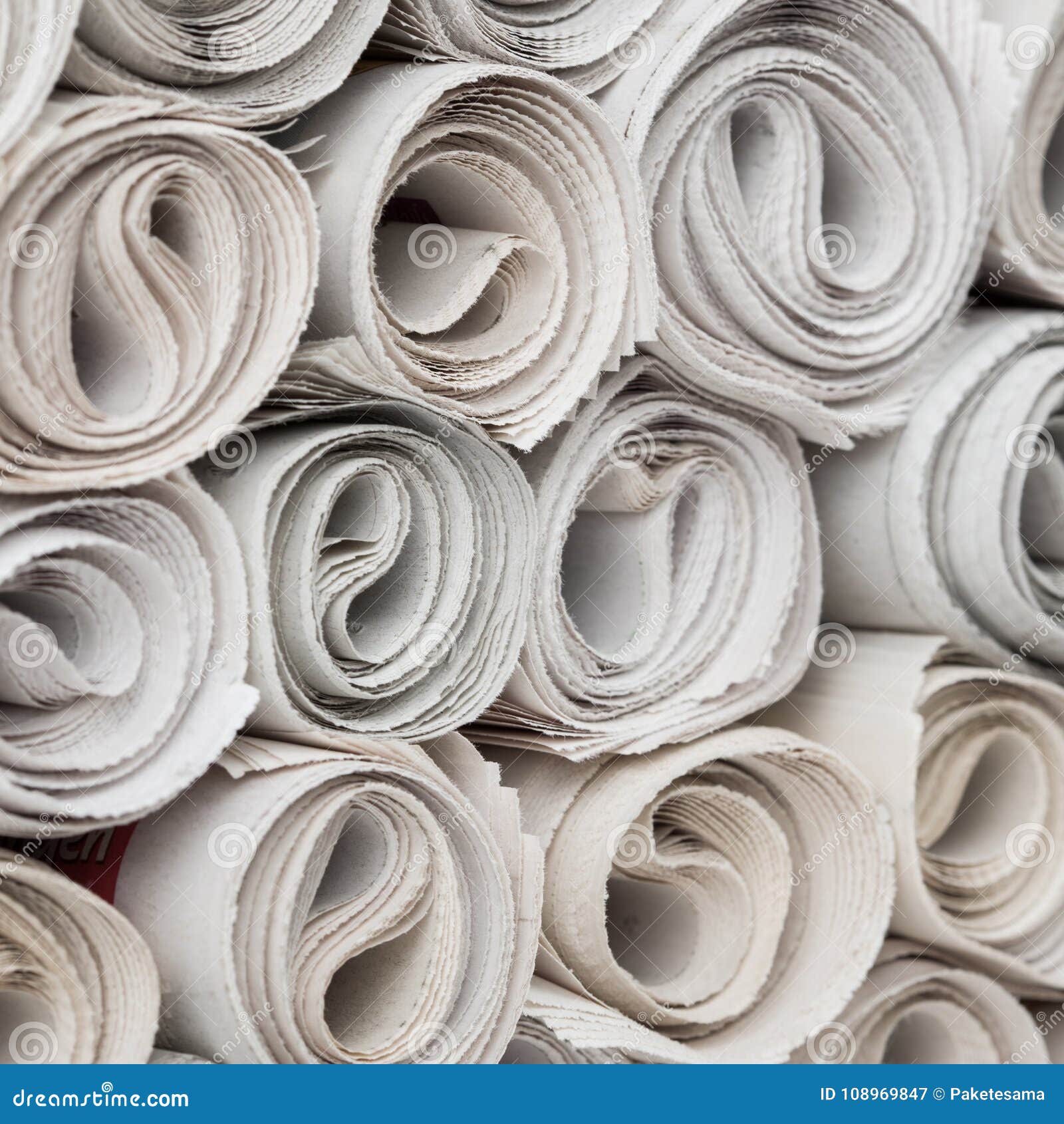 Rolls of newspapers. stock image. Image of press, edition 108969847