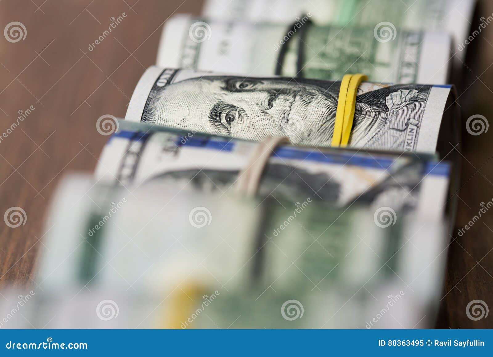 Rice Bowl Money Hundred Dollar Bills Stock Photo 1199096371