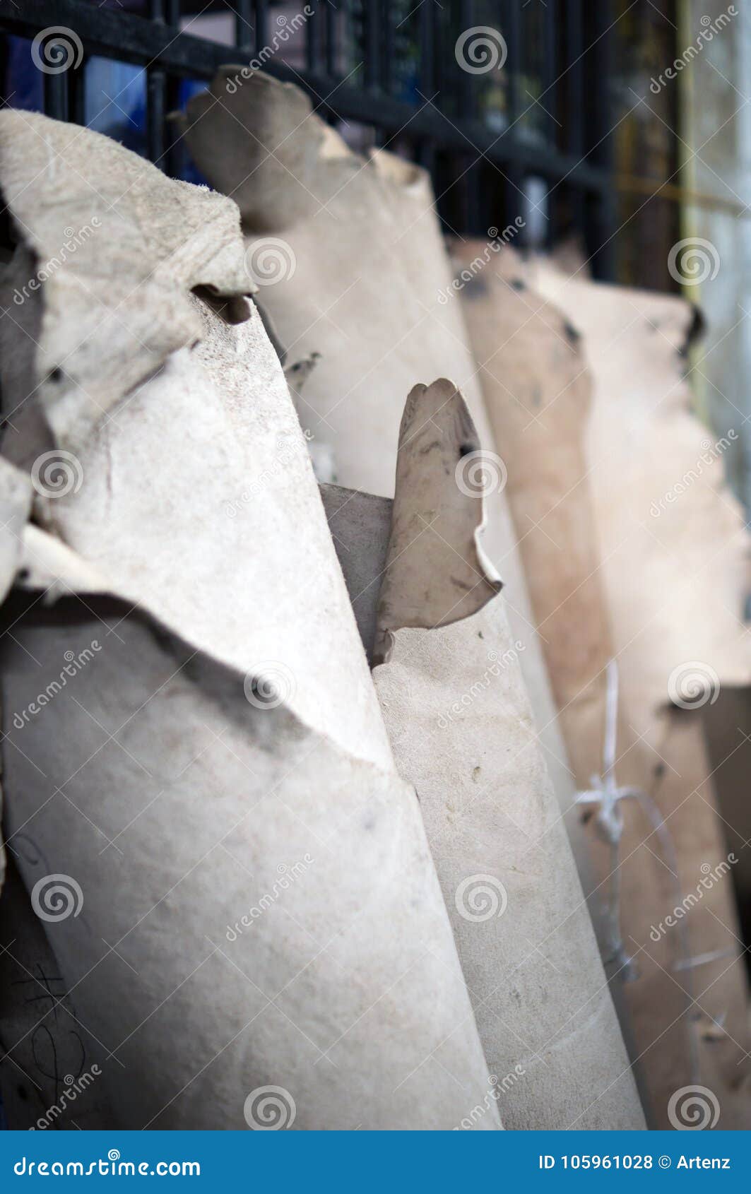 Rolls of Raw Leather stock photo. Image of rarehide 105961028