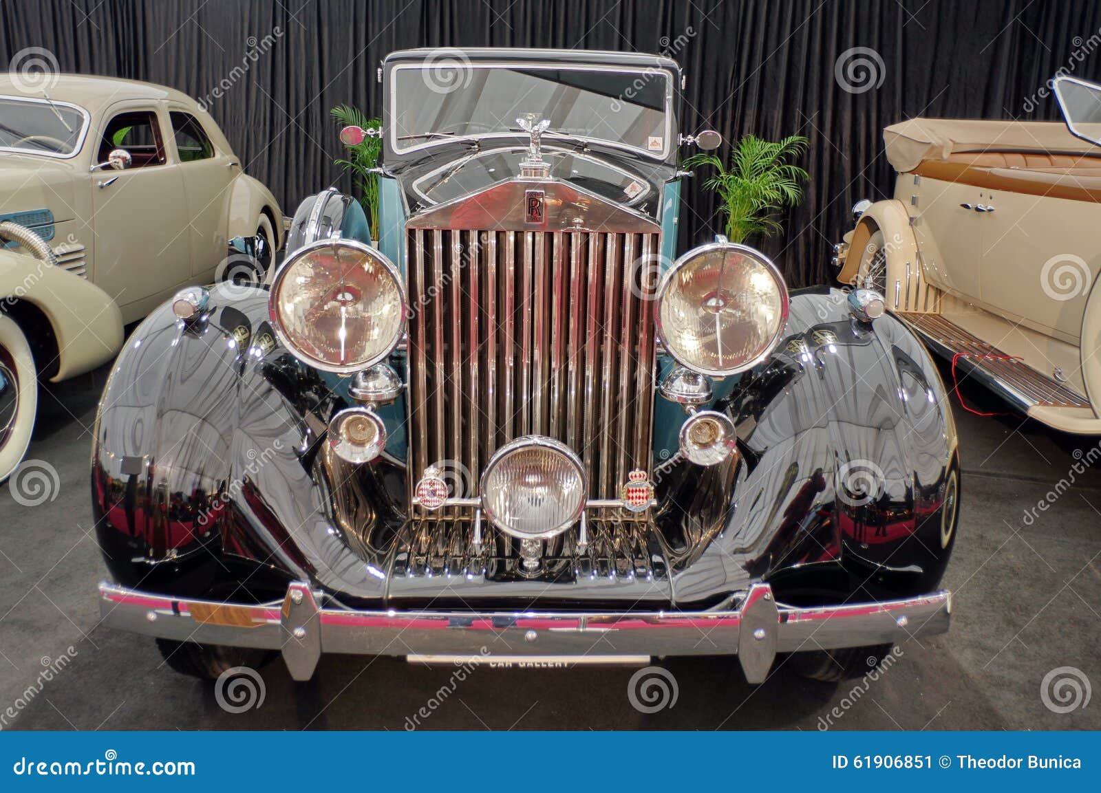 Vintage Luxury Car Rolls Royce at the Exhibition (front View
