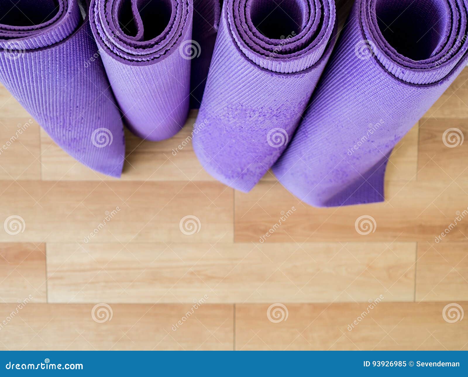 Rolls of Yoga Mats Left in the Room. Stock Image Image of meditation