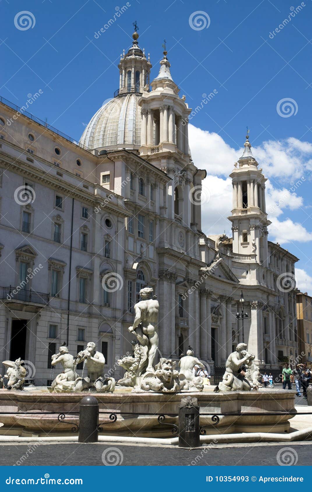 Roma - Fontana Di Navona Della Piazza Immagine Stock - Immagine di ...