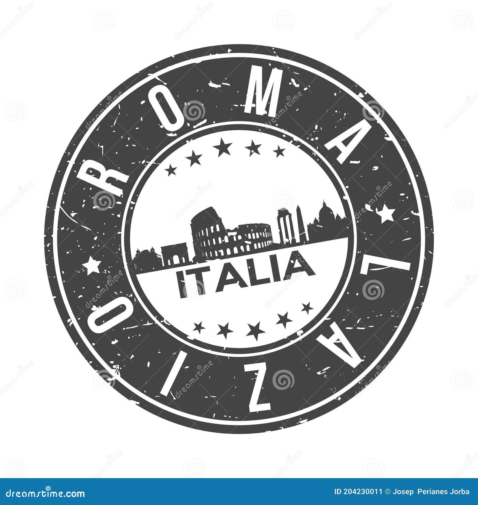roma italia europa stamp. logo icon   skyline city .