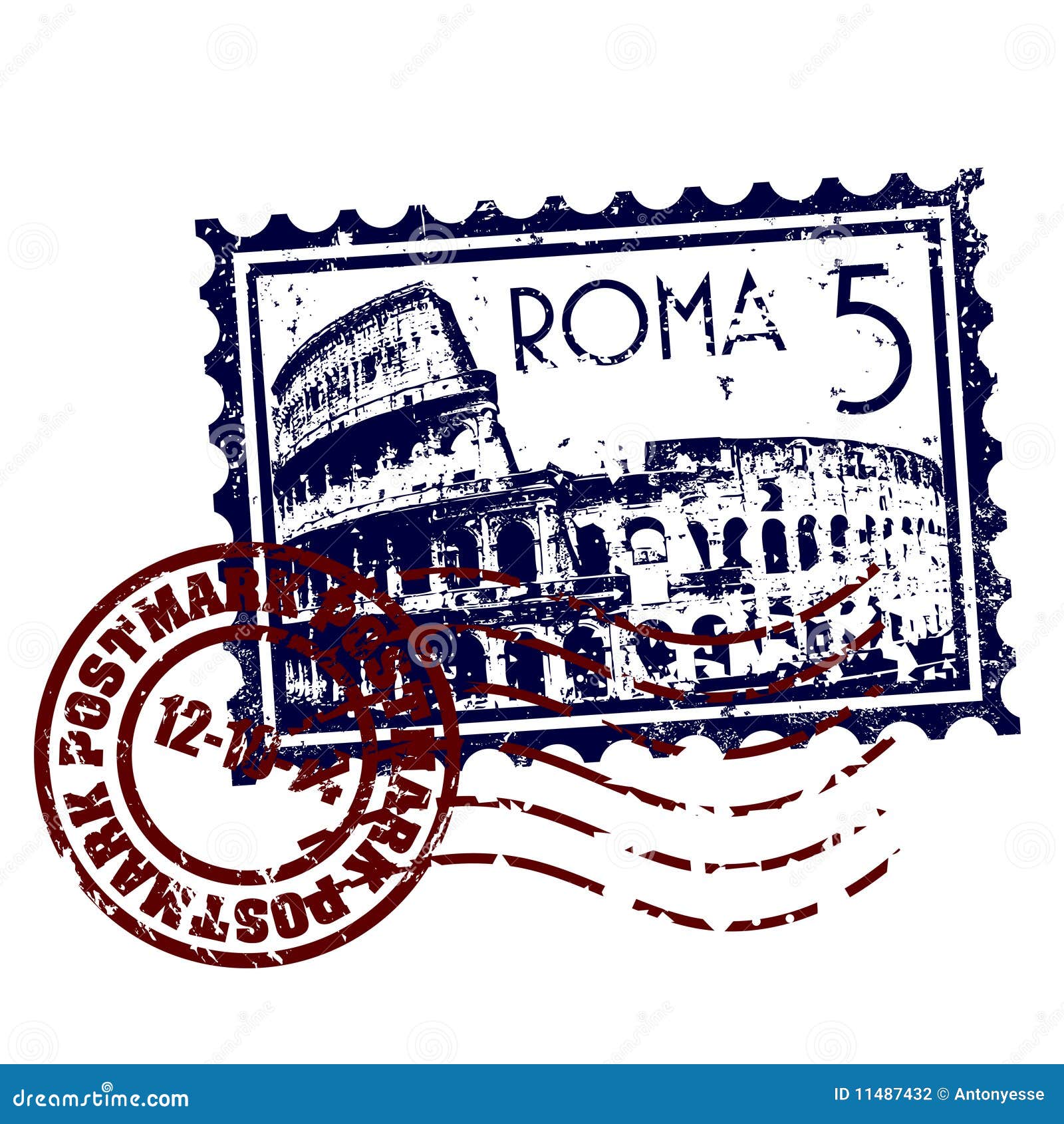 Roma Stamp Or Postmark Style Grunge Stock Photography Image 11487432