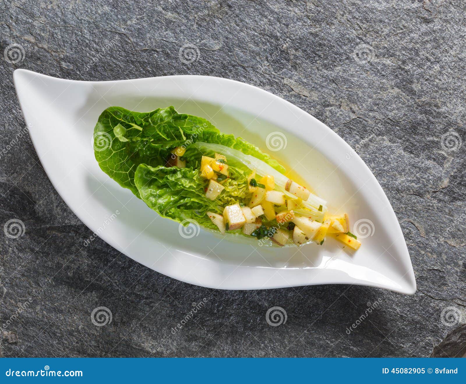 Romaine Lettuce Hearts with Mango Apple Vinaigrette Stock Image Image