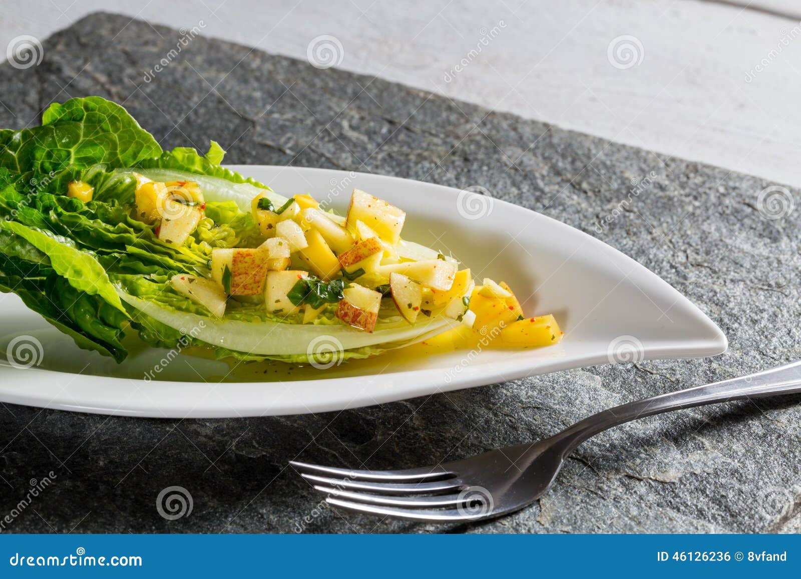 Romaine Lettuce Hearts with Mango Apple Vinaigrette Stock Photo Image of dressing, vinaigrette