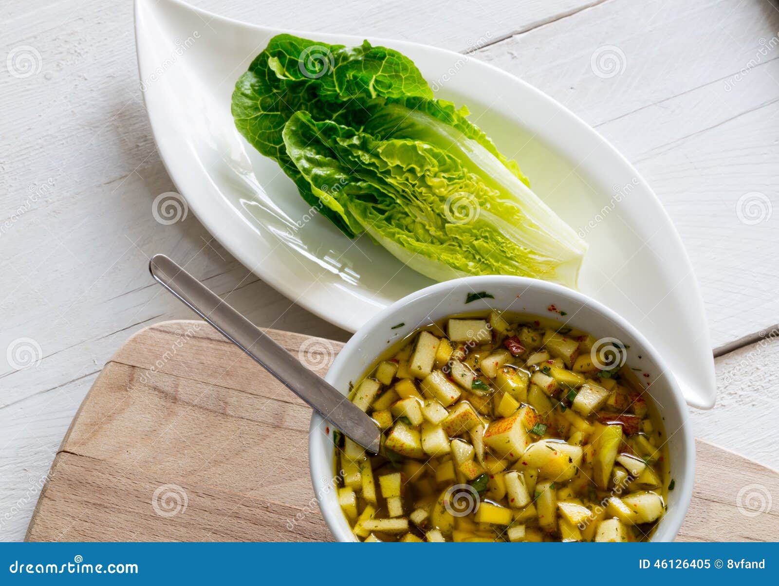 Romaine Lettuce Hearts with Mango Apple Vinaigrette Stock Image Image of salad, romaine 46126405