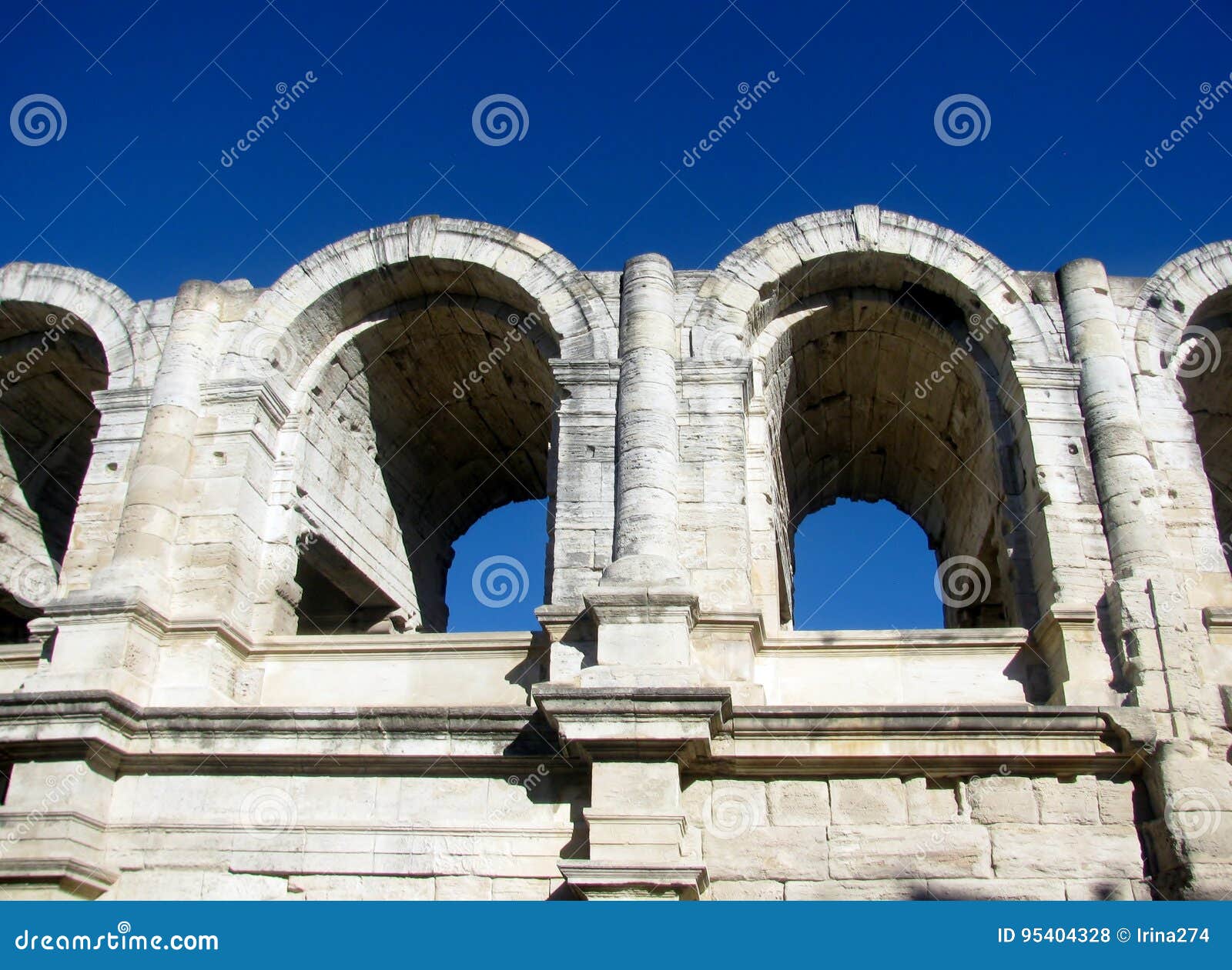 The Roman Amphitheater, Arles, France. Stock Photo - Image of building ...