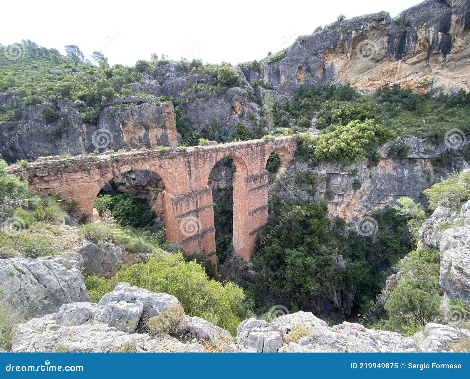 roman aqueduct in valencia, spain