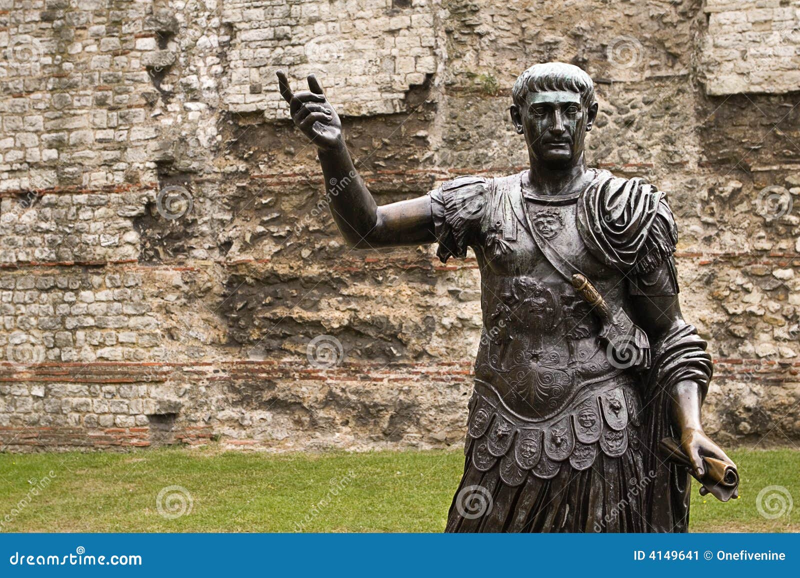 Roman Bronze Statue London stock image. Image of fortification 4149641