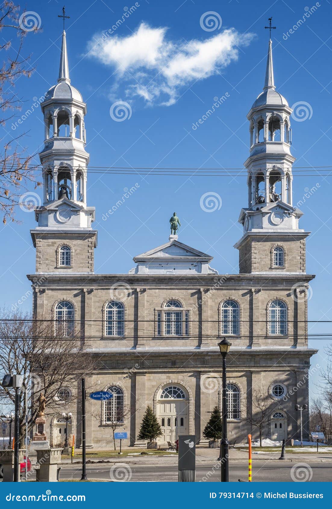 Roman Catholic Church in StEustache Redactionele Stock Afbeelding