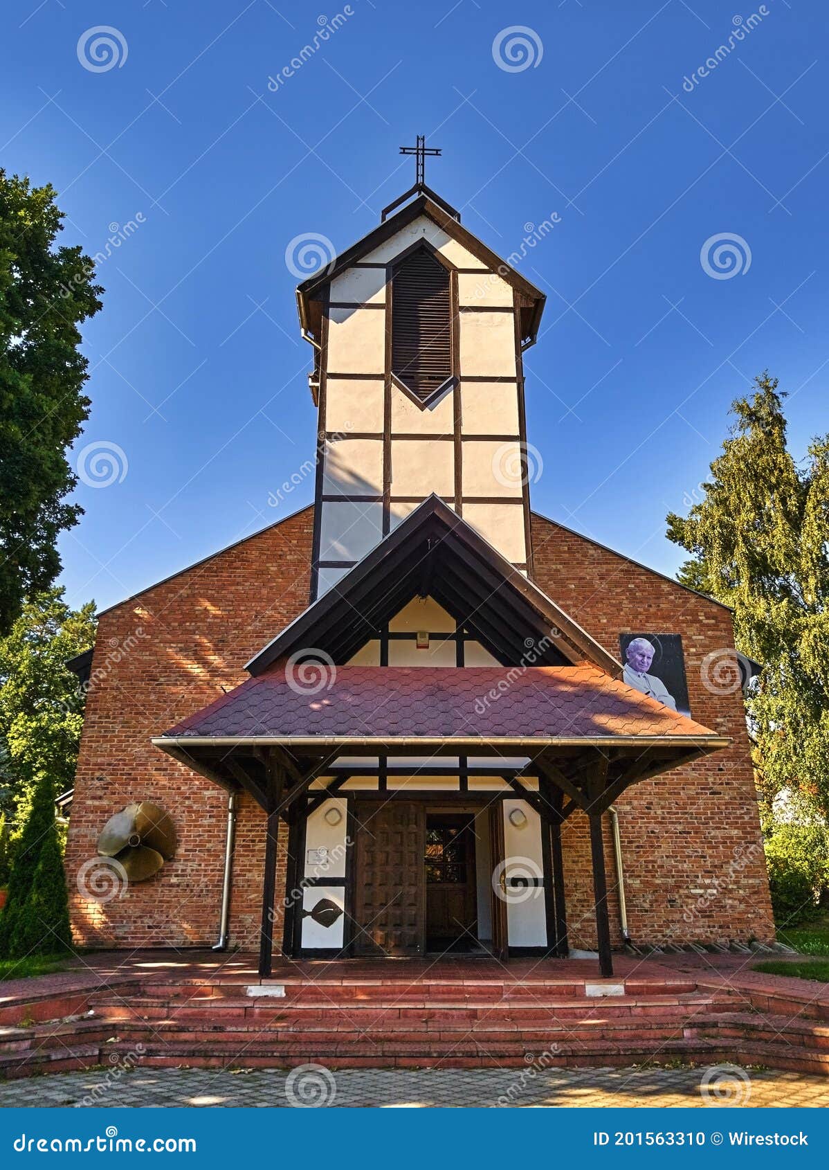 Roman Catholic Saint Mark Church in Katy Rybackie Village. Editorial