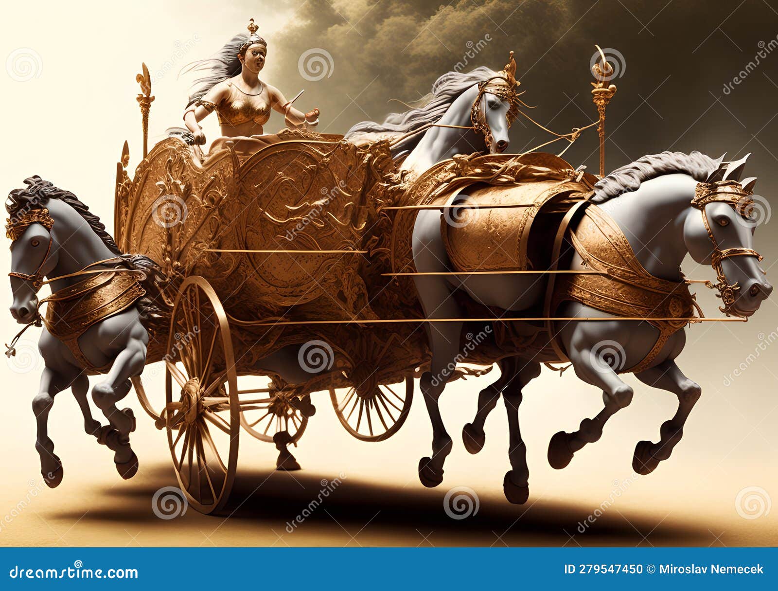Roman Chariot, Generative AI Illustration Stock Illustration